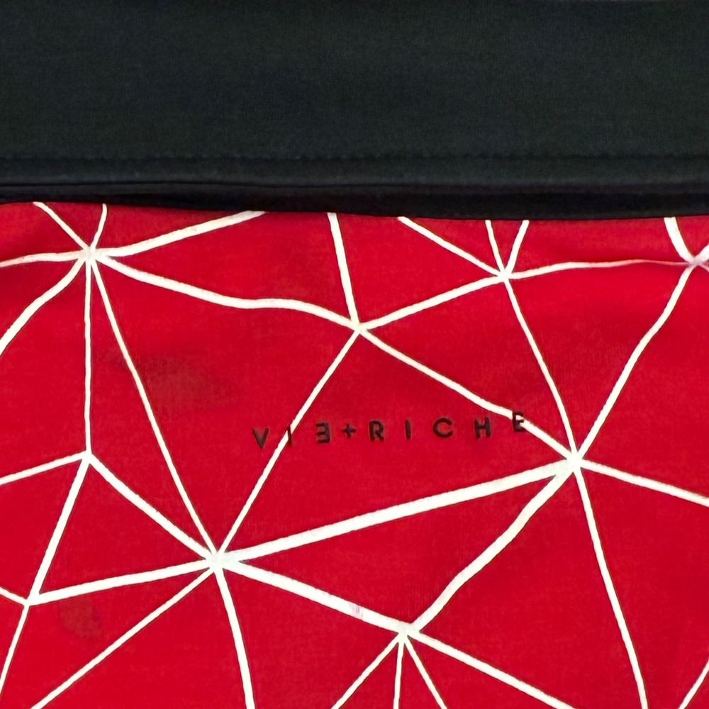 Vie+Riche Paris Polo Shirt Men's XXL Red Geometric Print Short Sleeve Casual - Picture 9 of 9